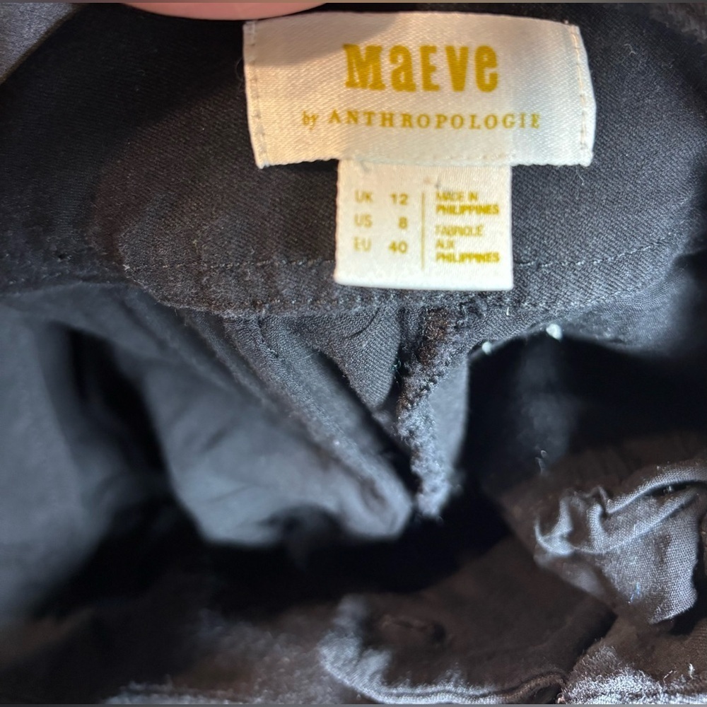 Maeve Anthropologie Black Flare Dress Pants Women’s 8 Pull On Work Trousers - Picture 7 of 7